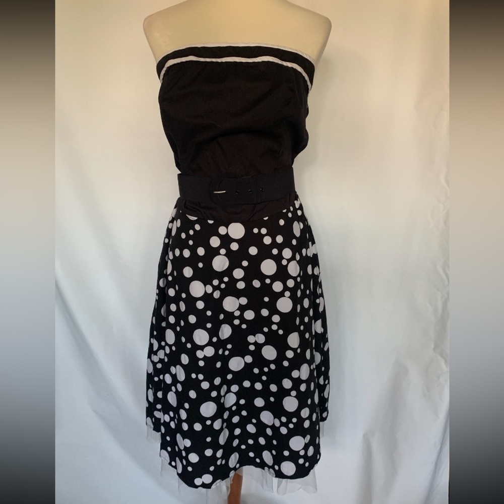 Ruby Rox Black & White bubbles Retro Dress sz 16